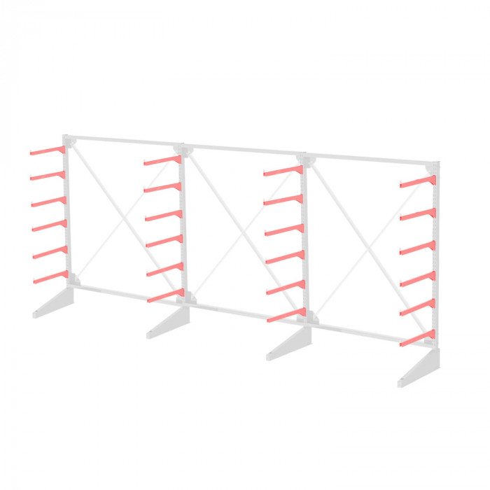 Стеллаж консольный односторонний Sortex 1920х4808х720 6 ярусов