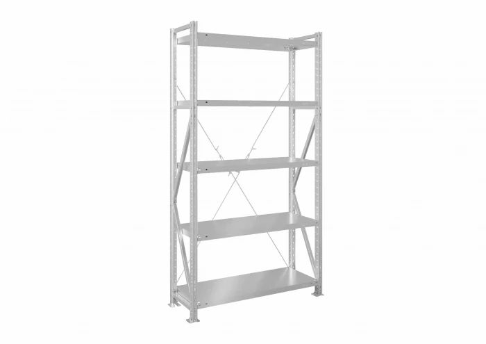 Стеллаж металлический MS U 2500х1200х300 5 полок сплошные до 180 кг