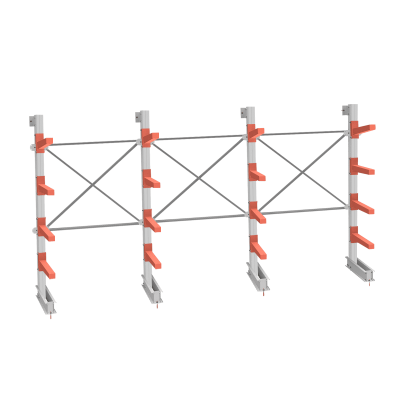 Стеллаж консольный СТ-062 2450х4660х830 4 яруса односторонний