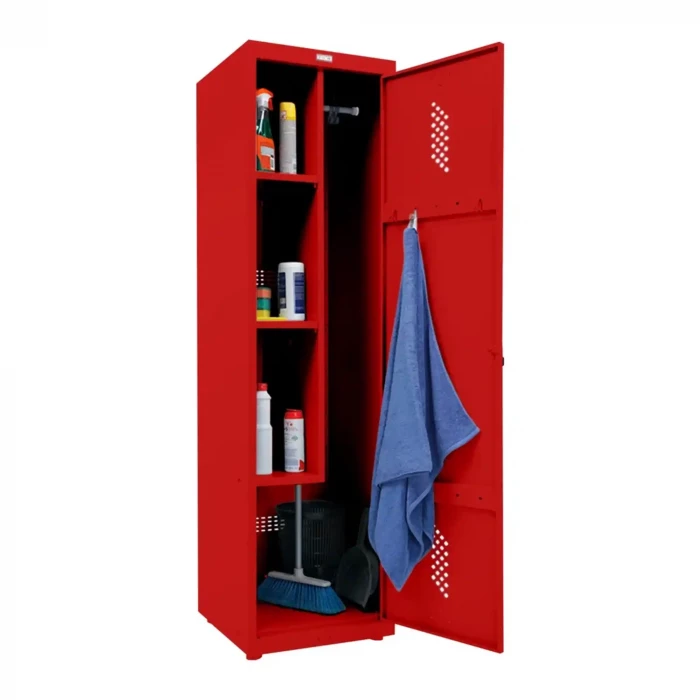 Шкаф металлический хозяйственный красный
