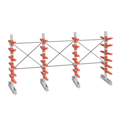 Стеллаж консольный СТ-062 2450х4660х1400 6 ярусов двухсторонний