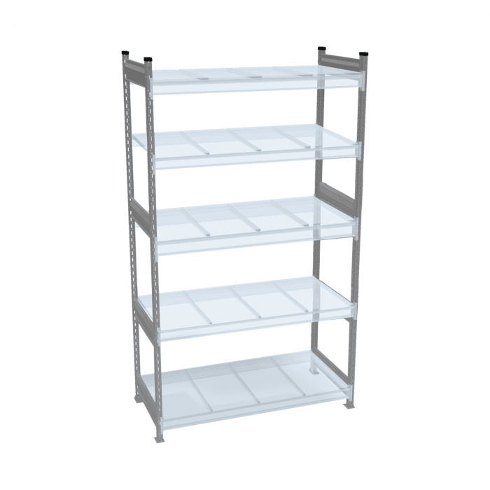 Стеллаж СТ-023 2700х2100х600 с 5 ярусами (рамы и настил - цинк)