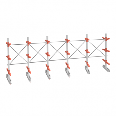 Стеллаж консольный СТ-062 2450х7660х1400 3 яруса двухсторонний