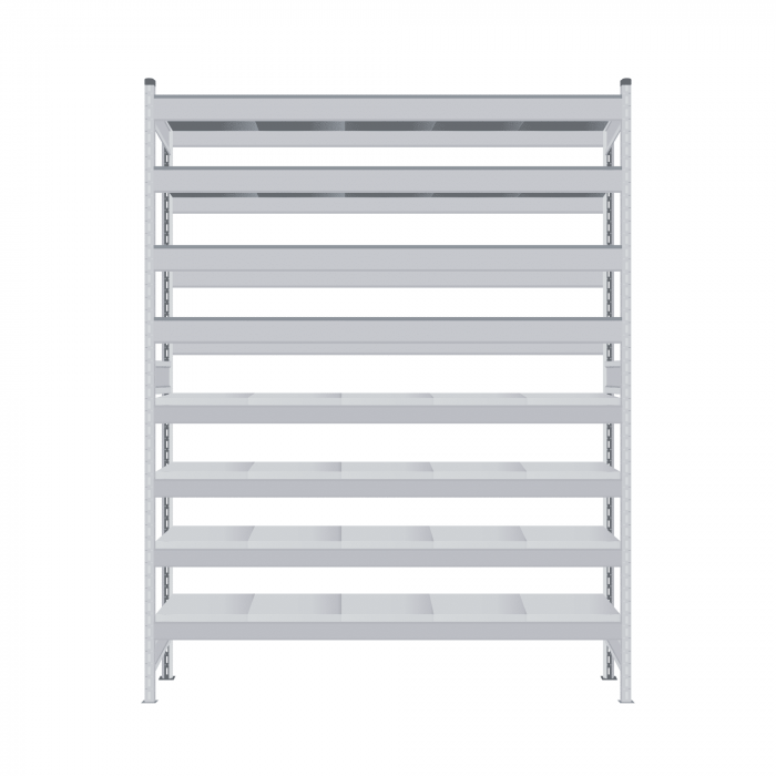 Стеллаж СТ-023 1800х1200х300 с 8 ярусами (рамы и настил - цинк)