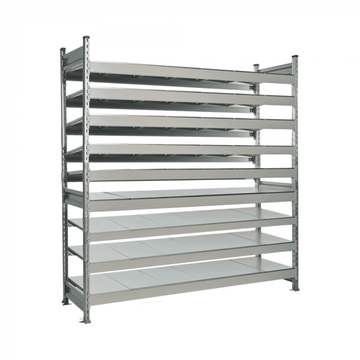 Стеллаж СТ-023 1800х1800х800 с 9 ярусами (рамы и настил - окрас)