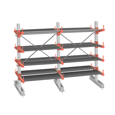 Стеллаж консольный СТ-062 2450х3160х1400 4 яруса +ОН двухсторонний
