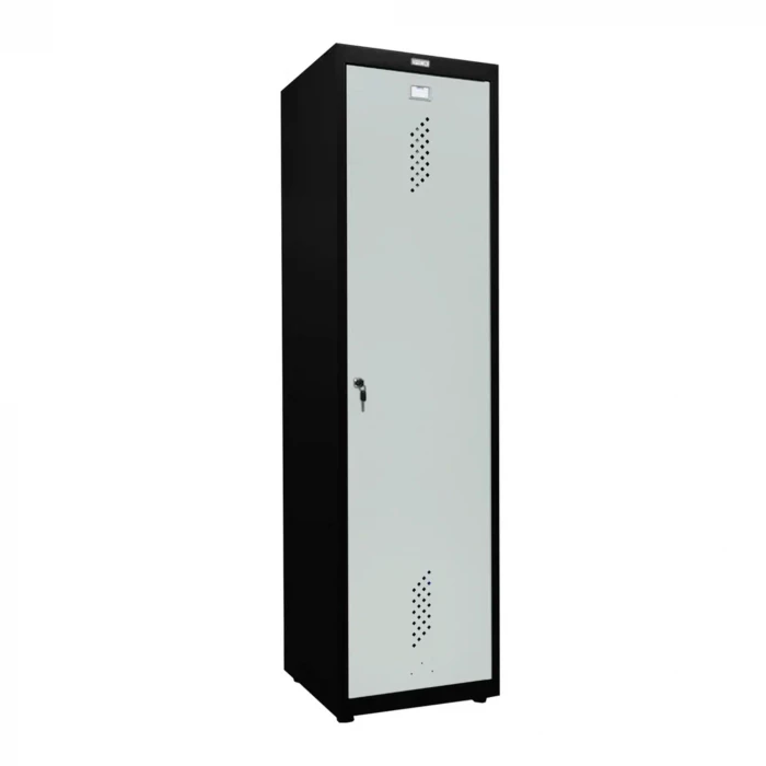 Шкаф металлический для инвентаря черный со светло-серым