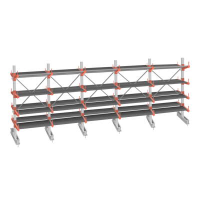 Стеллаж консольный СТ-062 2450х7660х1400 4 яруса +ОН двухсторонний