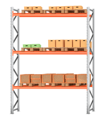 Стеллаж паллетный 4000х2700х1100 3 яруса Р100.1.5Б120.2