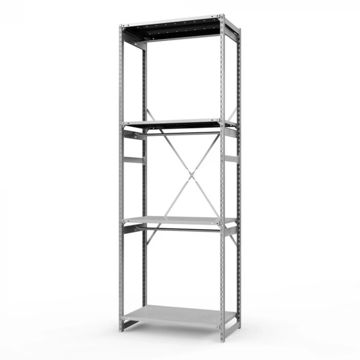 Стеллаж металлический ГТС Универсал, 3000x1000x600 мм.Штанги: 3шт. Полки: метал. перф. 4 шт. (ТСУ 30100641ш3)