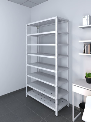 Стеллаж ТС Лайт 1500х1200х300 с 8 перфорированными полками