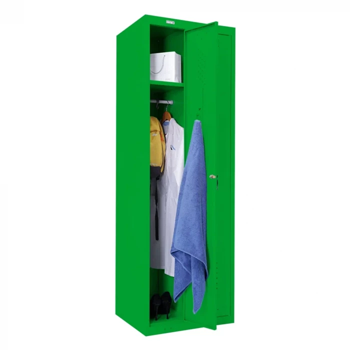 Шкаф металлический для рабочей спецодежды зеленый