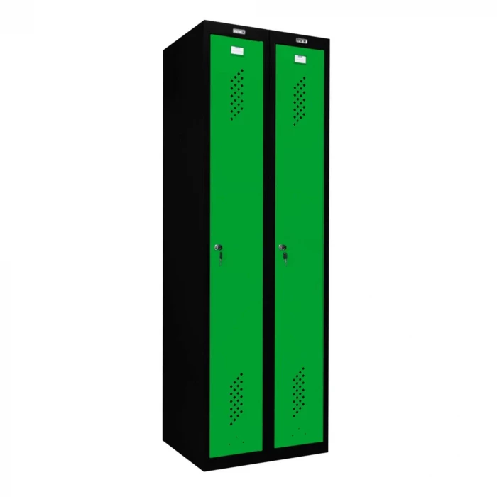 Шкаф металлический для рабочей спецодежды зеленый
