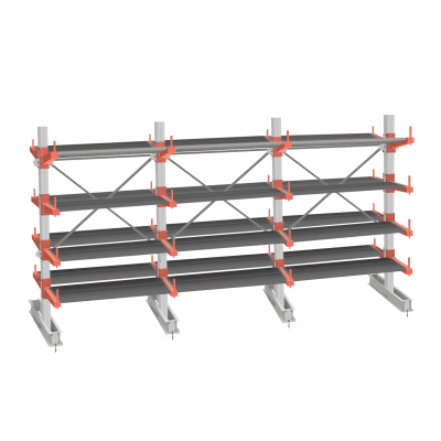 Стеллаж консольный СТ-062 2450х4660х1400 4 яруса +ОН двухсторонний