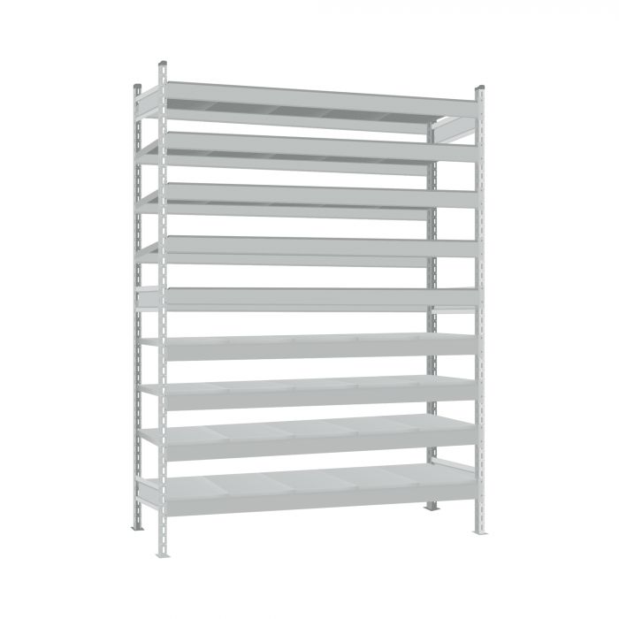 Стеллаж СТ-023 1800х1800х600 с 9 ярусами (рамы и настил - окрас)