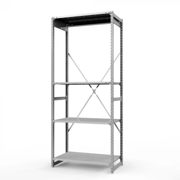 Стеллаж металлический ГТС Универсал, 2500x1000x600 мм.Штанги: 2шт. Полки: метал. усил. перф. 4 шт. (ТСУ 251006412ш2)