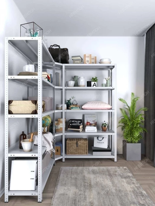 Стеллаж угловой МС 1800х1600х1600/400 мм 5 ярусов