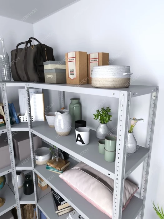 Стеллаж угловой МС 1800х1600х1600/400 мм 5 ярусов