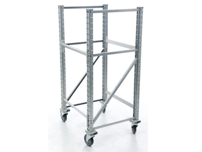 Стеллаж MS Pro 1350/781x606 передвижной для 4 колес