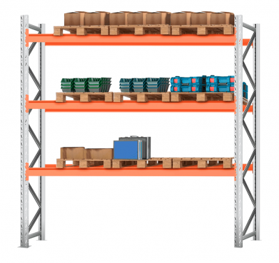 Стеллаж паллетный Лайт 3500х2700х1100 3 яруса Р70.1.5Б120.2