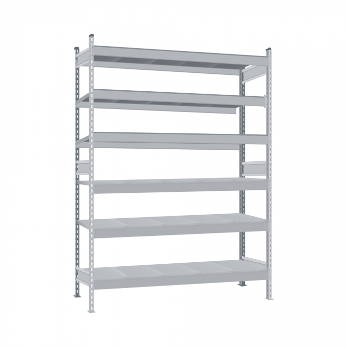 Стеллаж СТ-023 3000х1200х300 с 6 ярусами (рамы и настил - цинк)