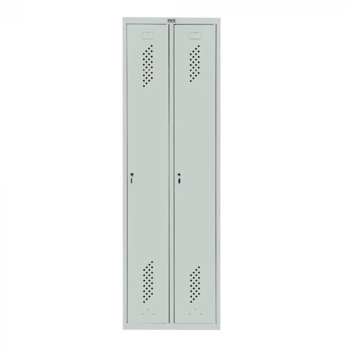 Шкаф металлический двухсекционный светло-серый
