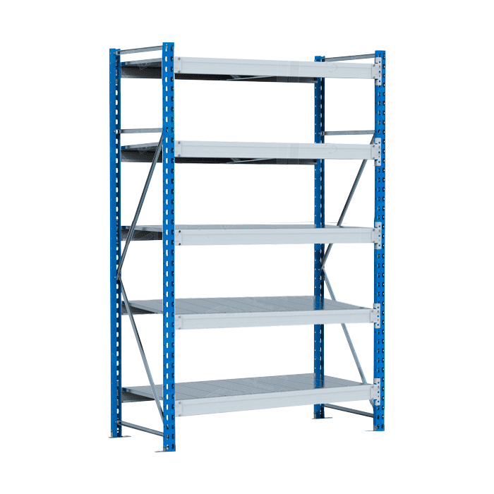Стеллаж SGR-V 350 кг 2000х1500х600 5 ярусов (рамы RAL 5015 / настил цинк) ДС