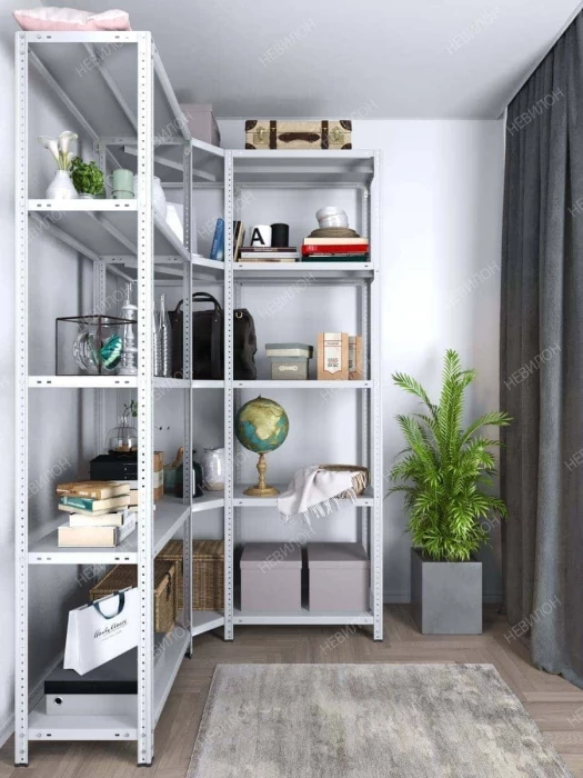 Стеллаж угловой МС 2500х1400х1400/500 мм 5 ярусов