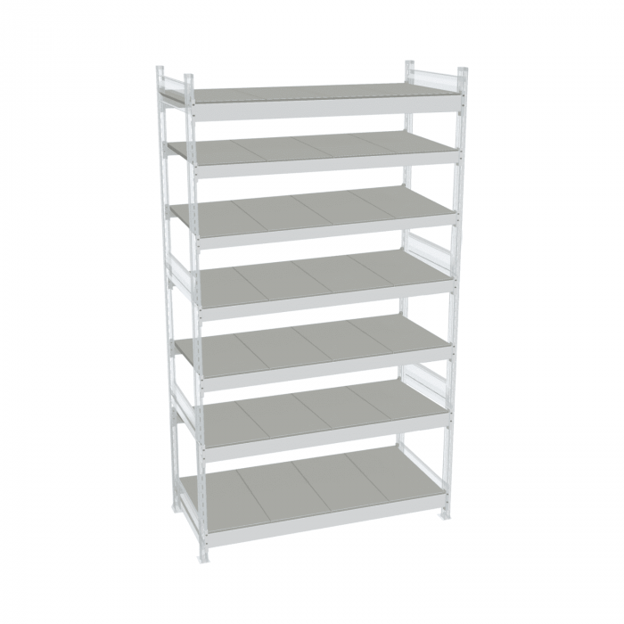 Стеллаж СТ-023 2700х2100х600 с 7 ярусами (рамы и настил - окрас)