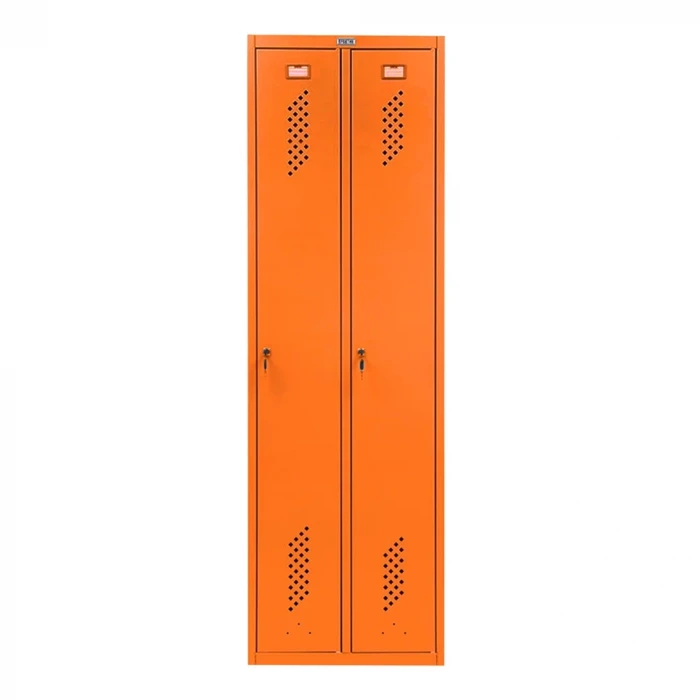 Шкаф металлический двухсекционный оранжевый