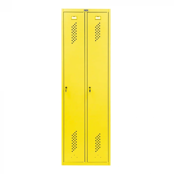 Шкаф металлический двухсекционный желтый