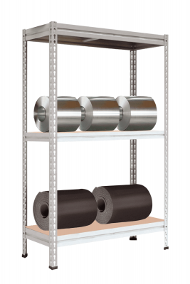 Стеллаж МС-Т 3000х1856х530 мм 3 яруса настил фанера