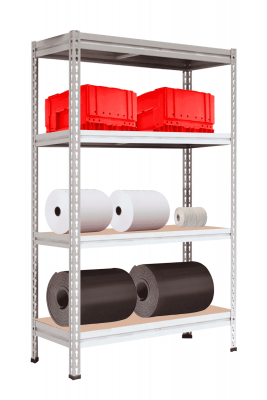 Стеллаж МС-Т 3000х1856х530 мм 4 яруса настил фанера