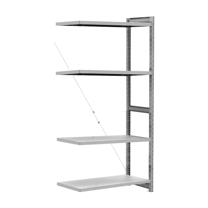 Стеллаж СКУ 2060х1266х500 с 4 полками ДС