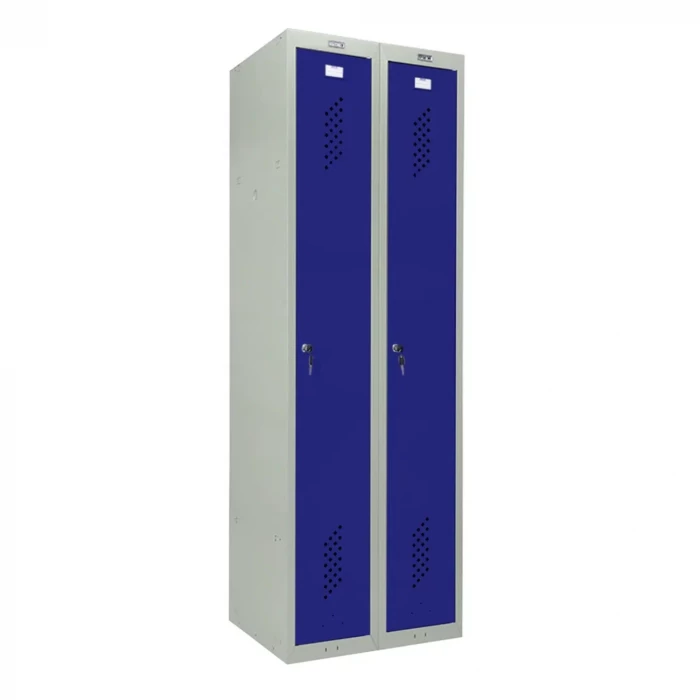 Шкаф металлический для рабочей спецодежды синий
