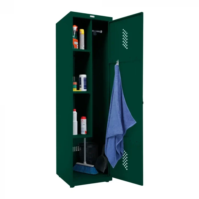 Шкаф металлический хозяйственный темно-зеленый