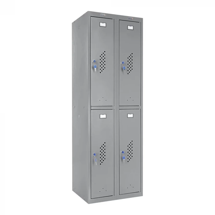 Шкаф металлический четырехсекционный сигнальный серый