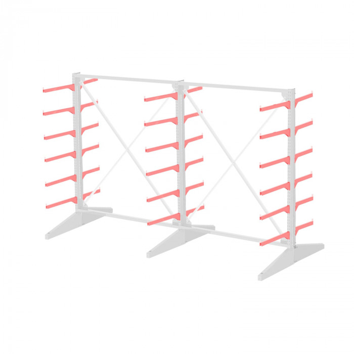 Стеллаж консольный двухсторонний Sortex 1920х3221х1280 6 ярусов