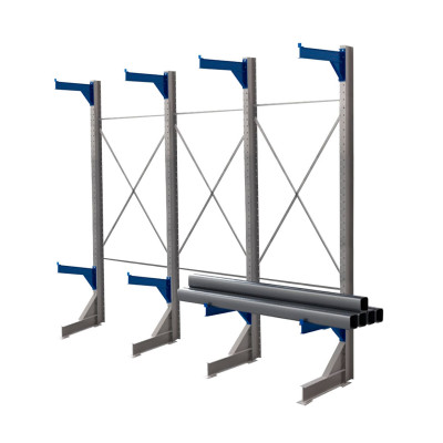 Стеллаж консольный односторонний КТр 4000х4980х1400 (1200) 2 яруса