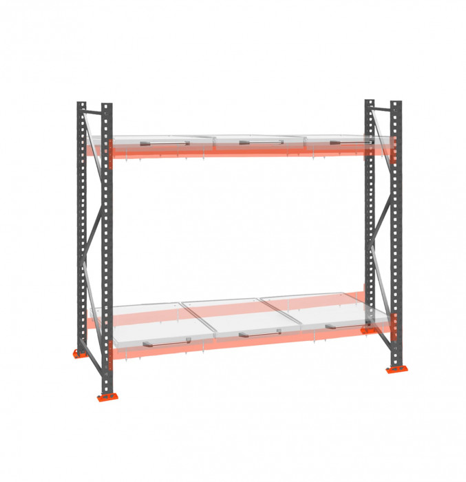 Стеллаж с выкатными платформами ДиКом 2000х2700х1000 на 2 яруса