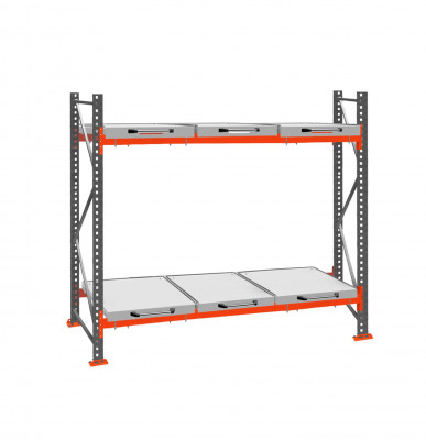 Стеллаж с выкатными платформами ДиКом 2000х2700х1000 на 2 яруса