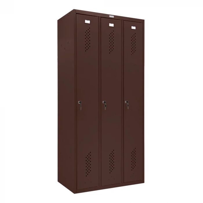 Шкаф металлический трехсекционный коричневый