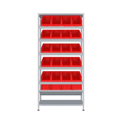 Стеллаж СТ-012 2500х1000х400 с 6 наклонными цинк полками