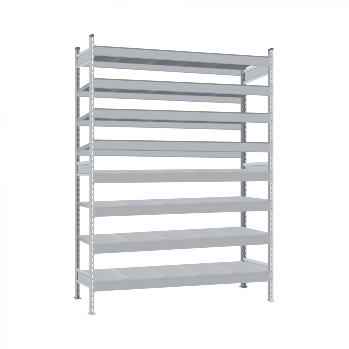 Стеллаж СТ-023 2200х1500х800 с 8 ярусами (рамы и настил - цинк)