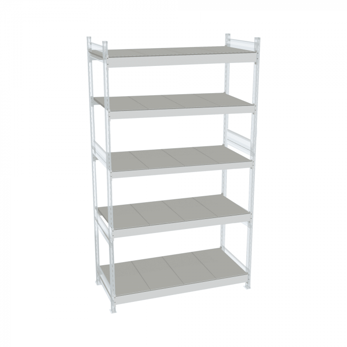 Стеллаж СТ-023 2500х1200х800 с 5 ярусами (рамы и настил - окрас)