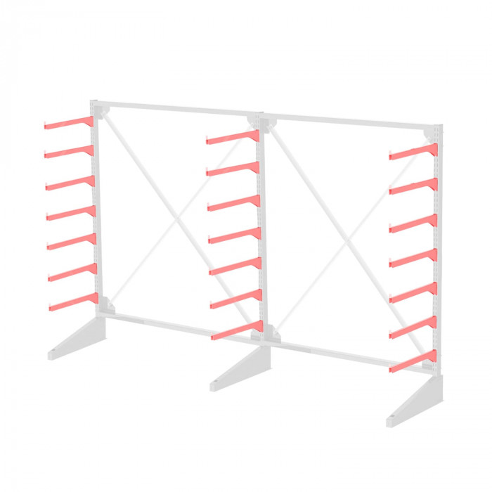 Стеллаж консольный односторонний Sortex 1920х3221х720 7 ярусов