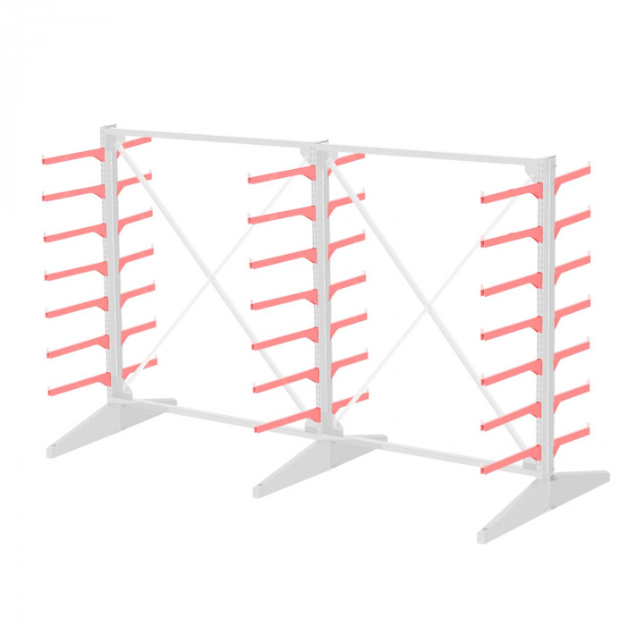 Стеллаж консольный двухсторонний Sortex 1920х3221х1280 7 ярусов