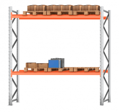 Стеллаж паллетный 3500х2700х1100 2 яруса Р100.1.5Б120.1.5