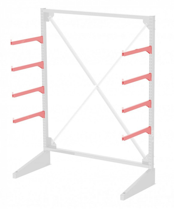 Стеллаж консольный односторонний Sortex 1920х1634х720 4 яруса