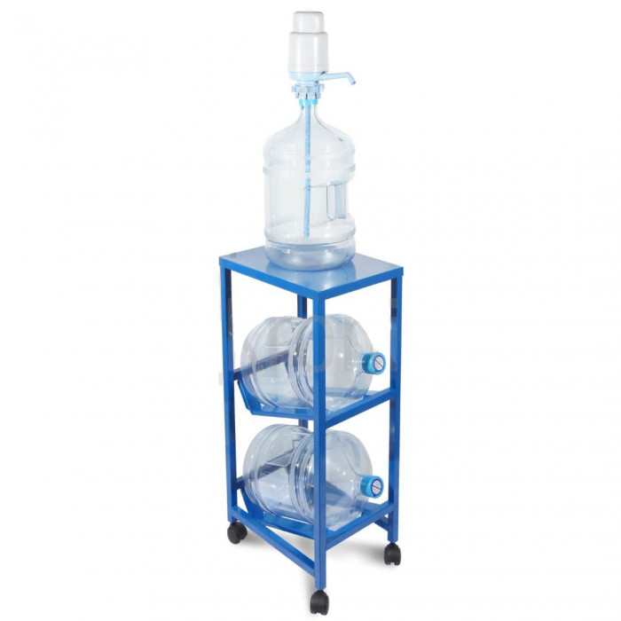 Мобильный стеллаж для воды Бомис-2П для 2 бутылей по 19 л, синий